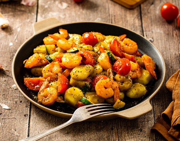 Traditional Potato Gnocchi with Zucchini and Shrimp Recipe